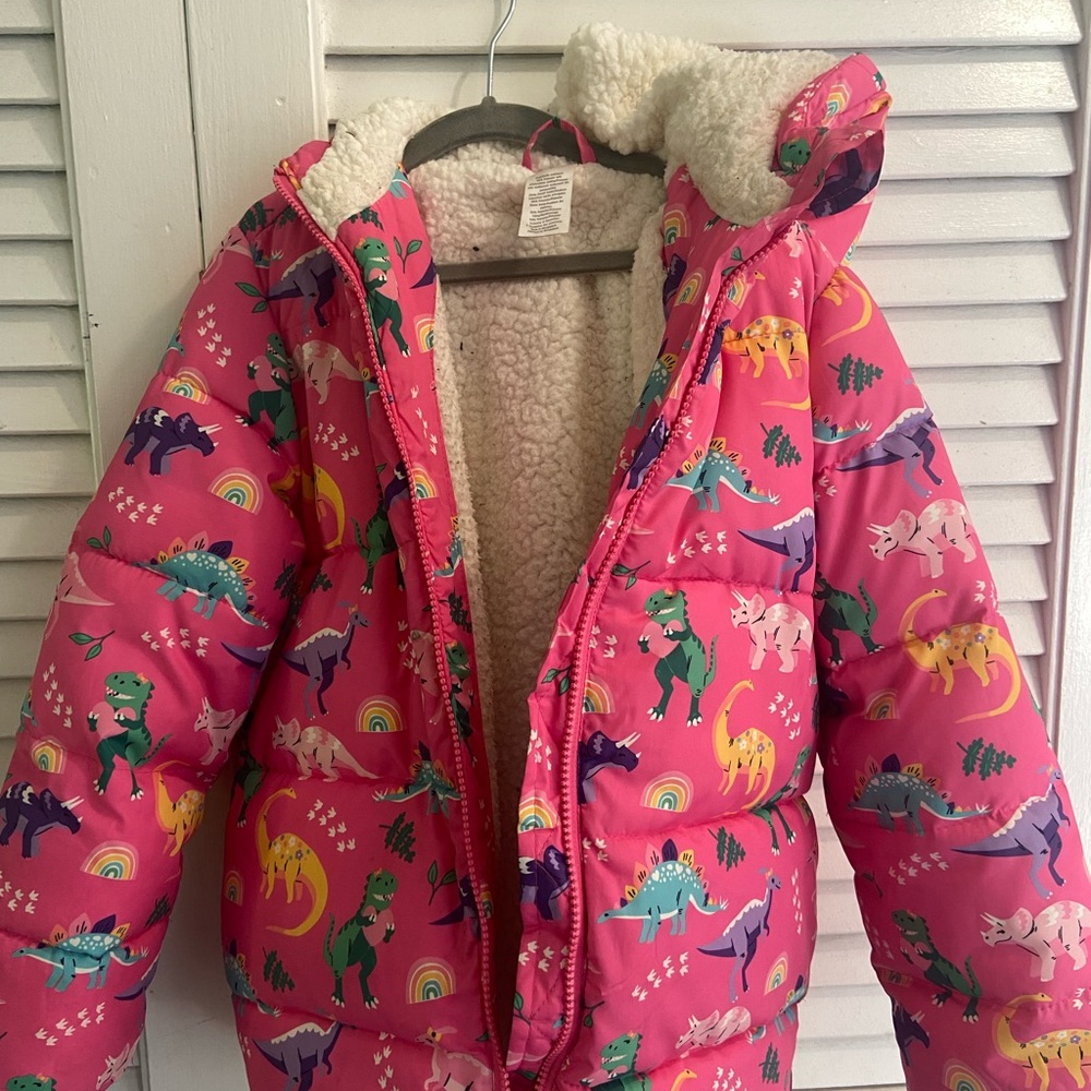 Gymboree Pink Dinosaur Puffer Jacket